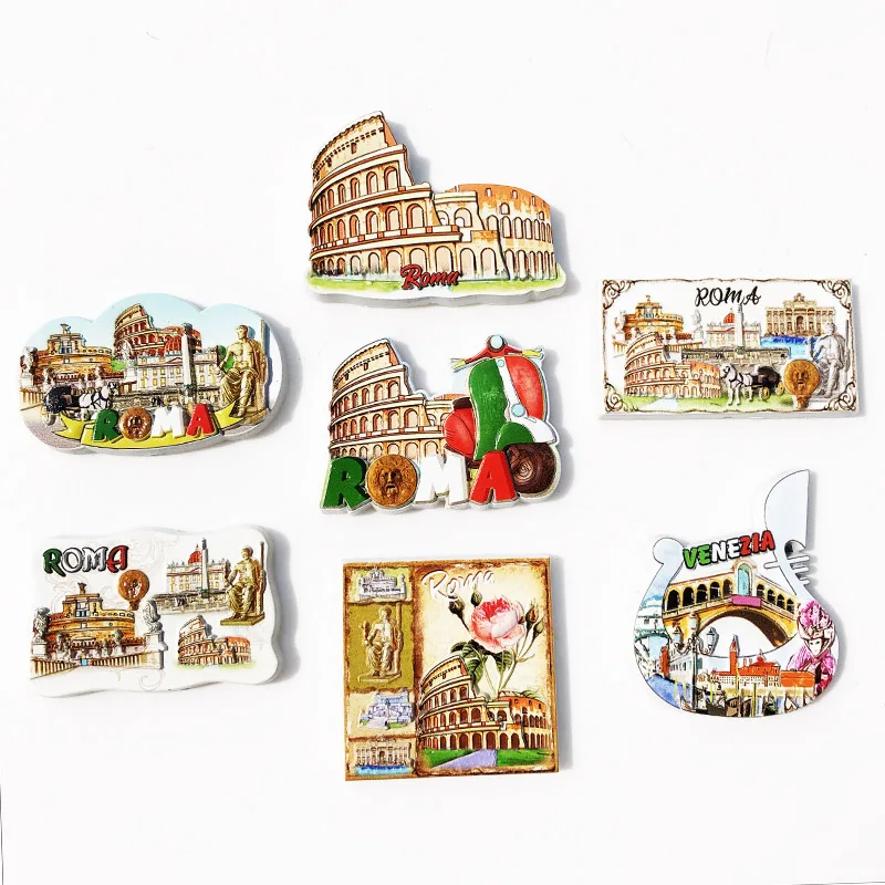 3D Fridge Magnets Sticker Collection Italy Roma Verona Decoration