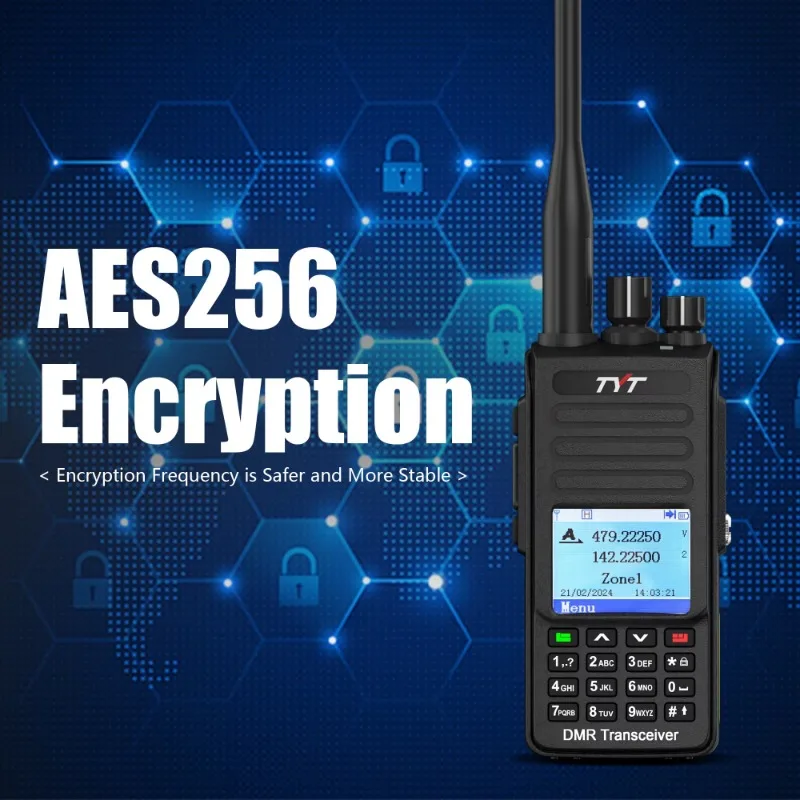 TYT MD-UV390 Plus 10W GPS DMR Radio AES256 Encryption 2800mAh Type-C Charging IP67 Waterproof Dual Band Long Range Walkie Talkie 3