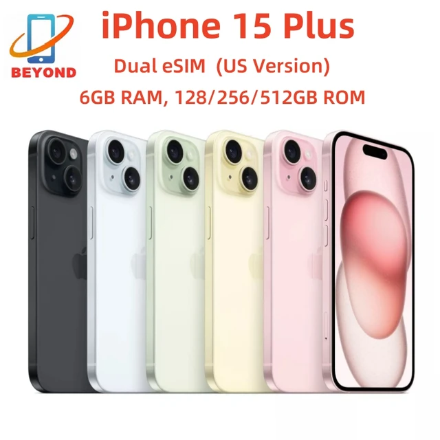 Apple iPhone 15 Plus Dual eSIM 6.7" Genuine Super Retina OLED 128/256/512GB ROM 6GB RAM Face ID NFC A16 Original 5G Mobile Phone