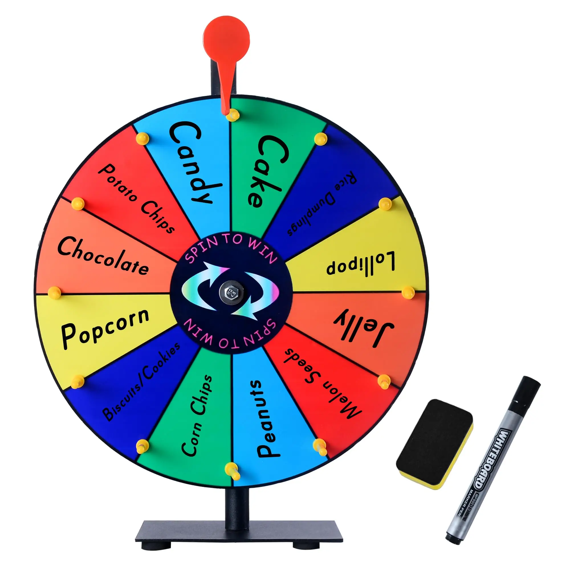 12 Slots Prize Wheel, 34cm Prize Wheel Spinner with Stand and Heavy ...