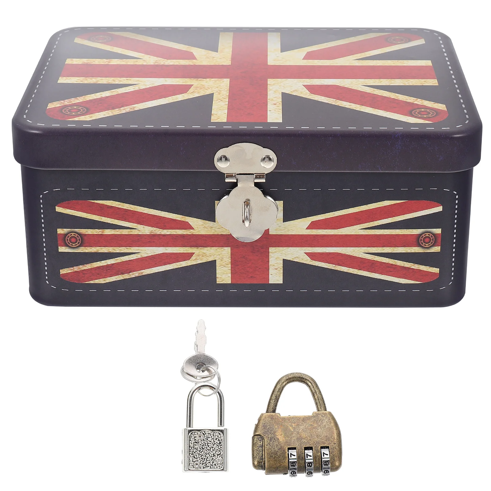 

Iron Organizer Desktop Sundries Box Lockable Storage Box Container