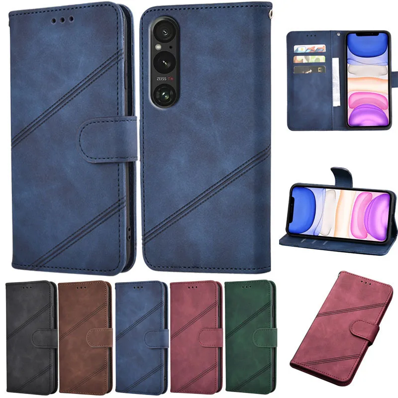 

Wallet Retro Case For Sony Xperia 1 V чехол Leather Phone Fundas For Sony Xperia 1 IV 1V XQ-DQ44 Case Flip Book Stand Cover