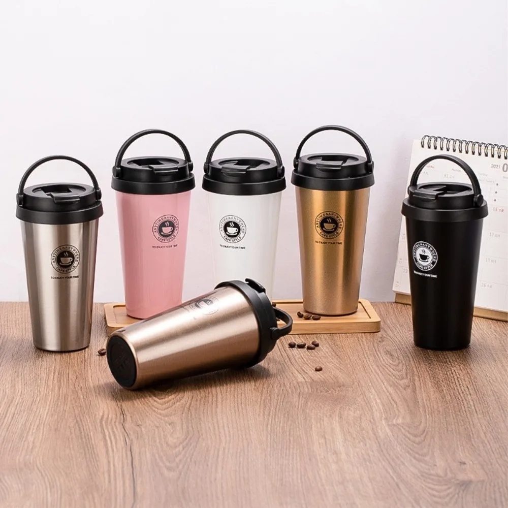 16Oz InsulatedCoffeeCupCoffeeThermosFlask with Leak Proof Lid AndHandle 304 Material Double Wall Insulation and Leak ProofDesign 16Oz InsulatedCoffeeCupCoffeeThermosFlask with Leak Proof Lid AndHandle 304 Material Double Wall Insulation and Leak ProofDesign