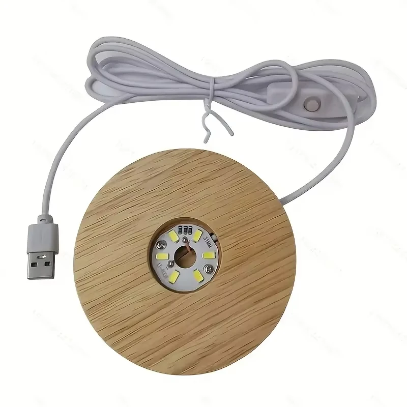 Wooden LED Display Light – USB Powered Decorative Night Lamp Stand for Art Ornaments 4
