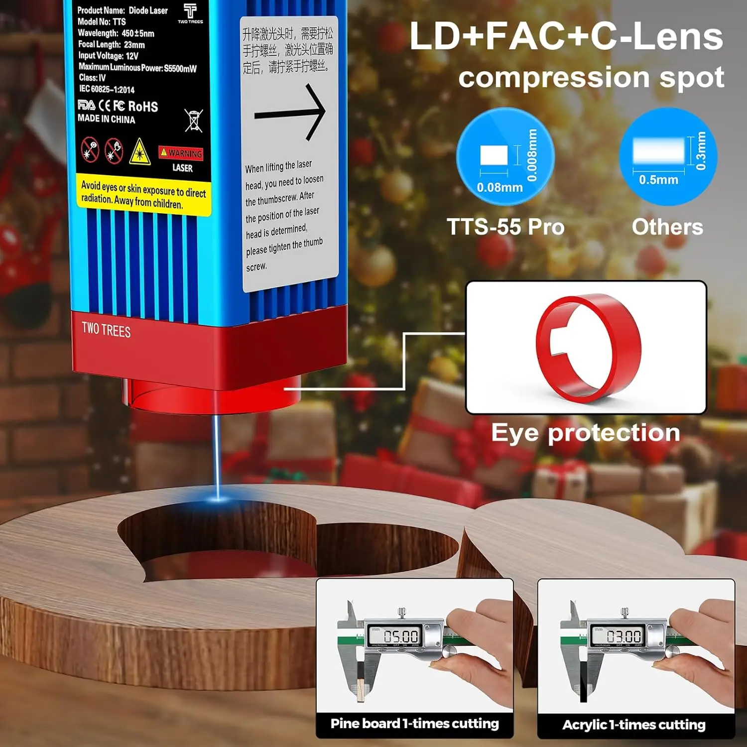 40W Professional Laser Engraver and Cutter Machine with 5500mW Laser Power