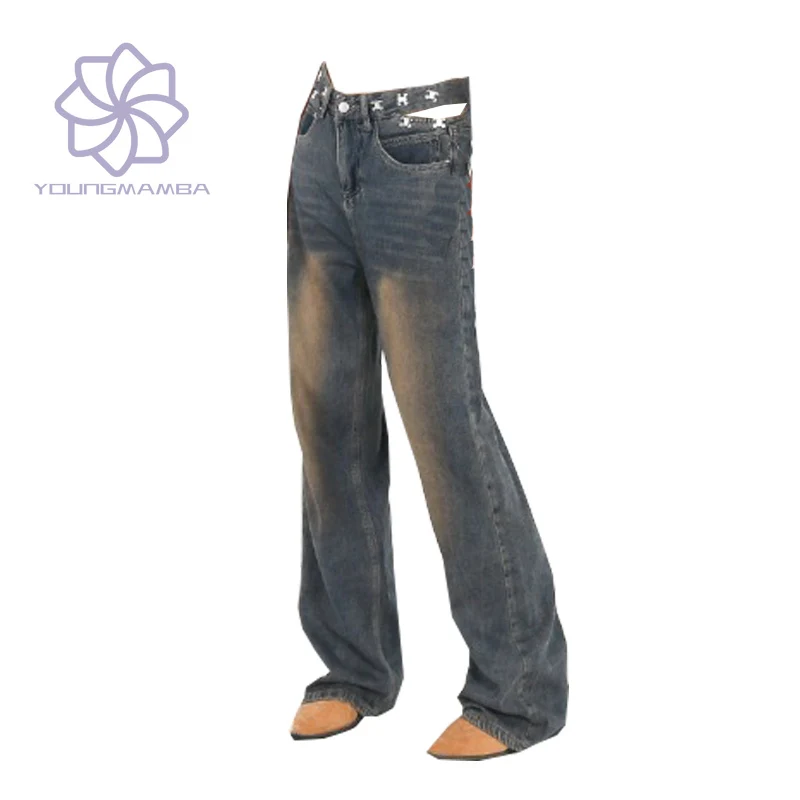 

Streetwear Low Waist Jeans for Women Autumn and Winter Straight Wide Leg Denim Pants Female Loose Trousers Spicy Girls