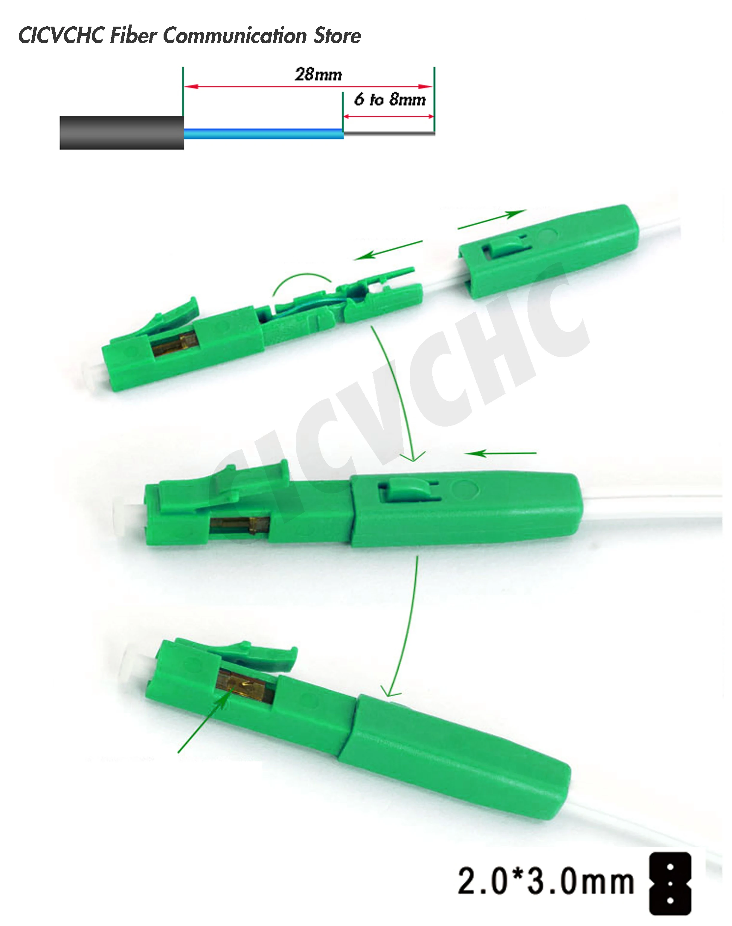 50pcs or 5pcs LC/APC Field Installation Connector Fast Connector for 2.0x3.0mm Drop Cable