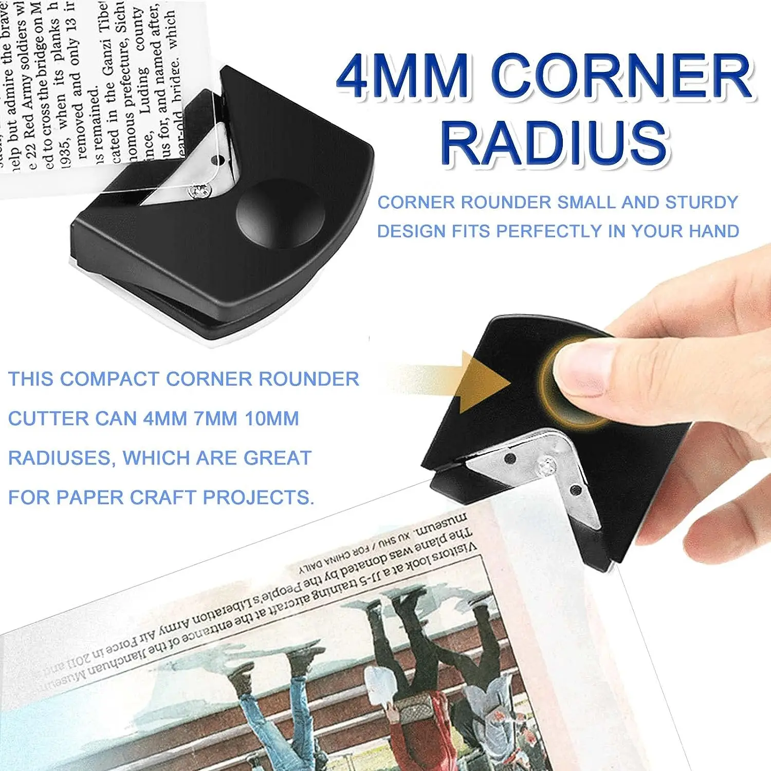 Taglierina per taglierina per carta portatile per punzonatrice angolare per angoli arrotondati per carte Taglio angolare per fori fotografici Strumenti per ufficio per scrapbooking artigianali fai-da-te - immagine 2
