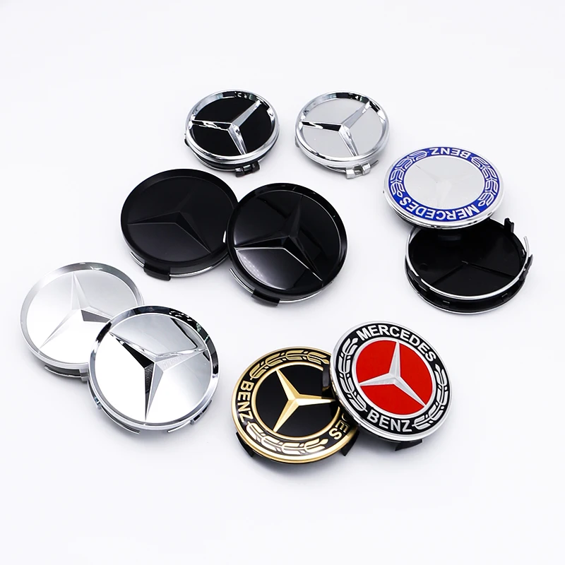 메르세데스 W205 W166 W167 B C E S 클래스 C200L GLC GLK CLA 교체용 튜닝 액세서리 75mm ABS 자동차 휠 센터 허브 캡