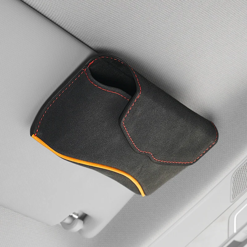 Premium Suede Car Visor Sunglasses Organizer Box