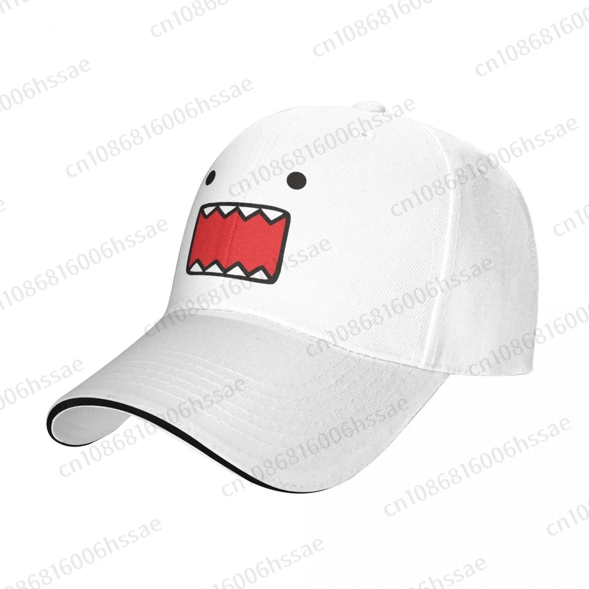 Domo Kun 인형 얼굴 야구 모자, 힙합 샌드위치 모자, 조정 가능한 야외 스포츠 모자, 남녀공용