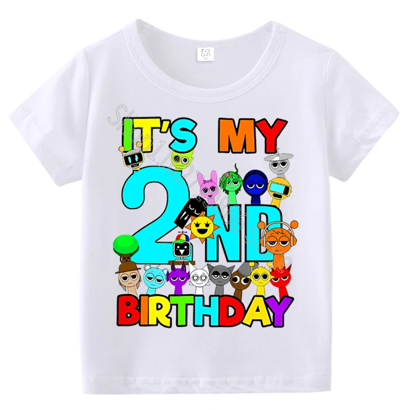 الصيف قصيرة الأكمام Sprunki Incredibox طباعة الأطفال تي شيرت الاطفال ملابس الفتيان الفتيات القطن تيز القمم هدايا حفلة عيد ميلاد