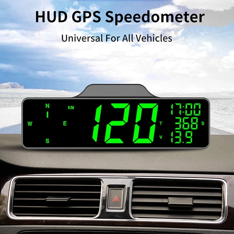 범용 HUD 헤드업 디스플레이 GPS 디지털 속도계, 총 주행 거리 디스플레이, MPH 과속 경고, 모든 차량에 적합