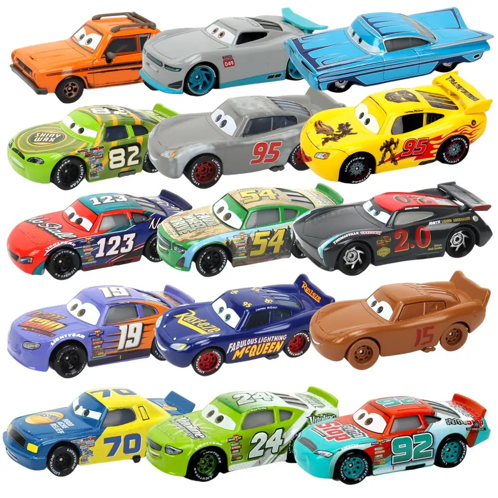 Newest Disney Pixar Metal Car Lightning McQueen Racing Family Jackson Storm Ramirez 1:55 Die Cast Alloy Children's Toy Car