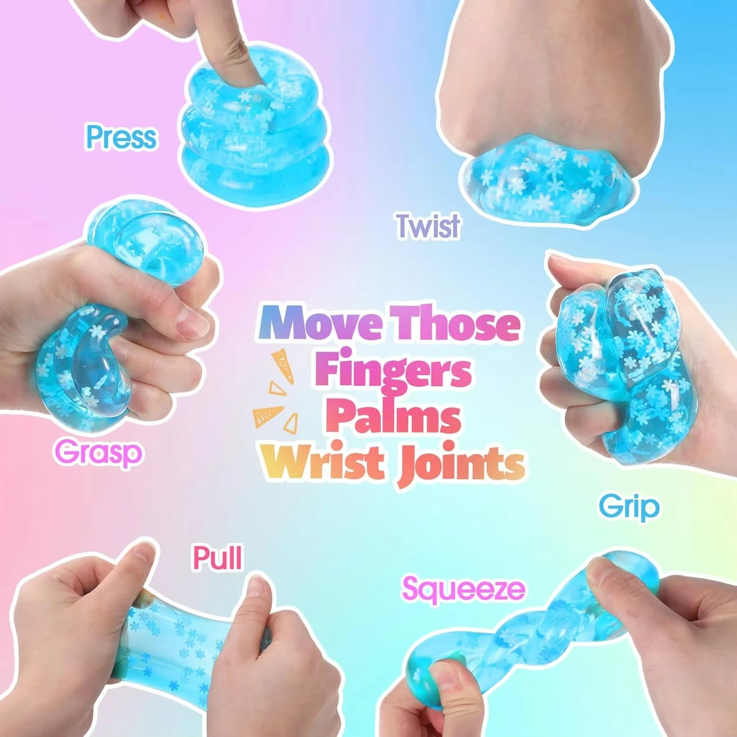 Snowflake Cube Squishy Toys Small Ice Cubes Anti-Stress Colorful Squeeze Toy Super Slow Rebound For Adults Party Favors_voghion.com