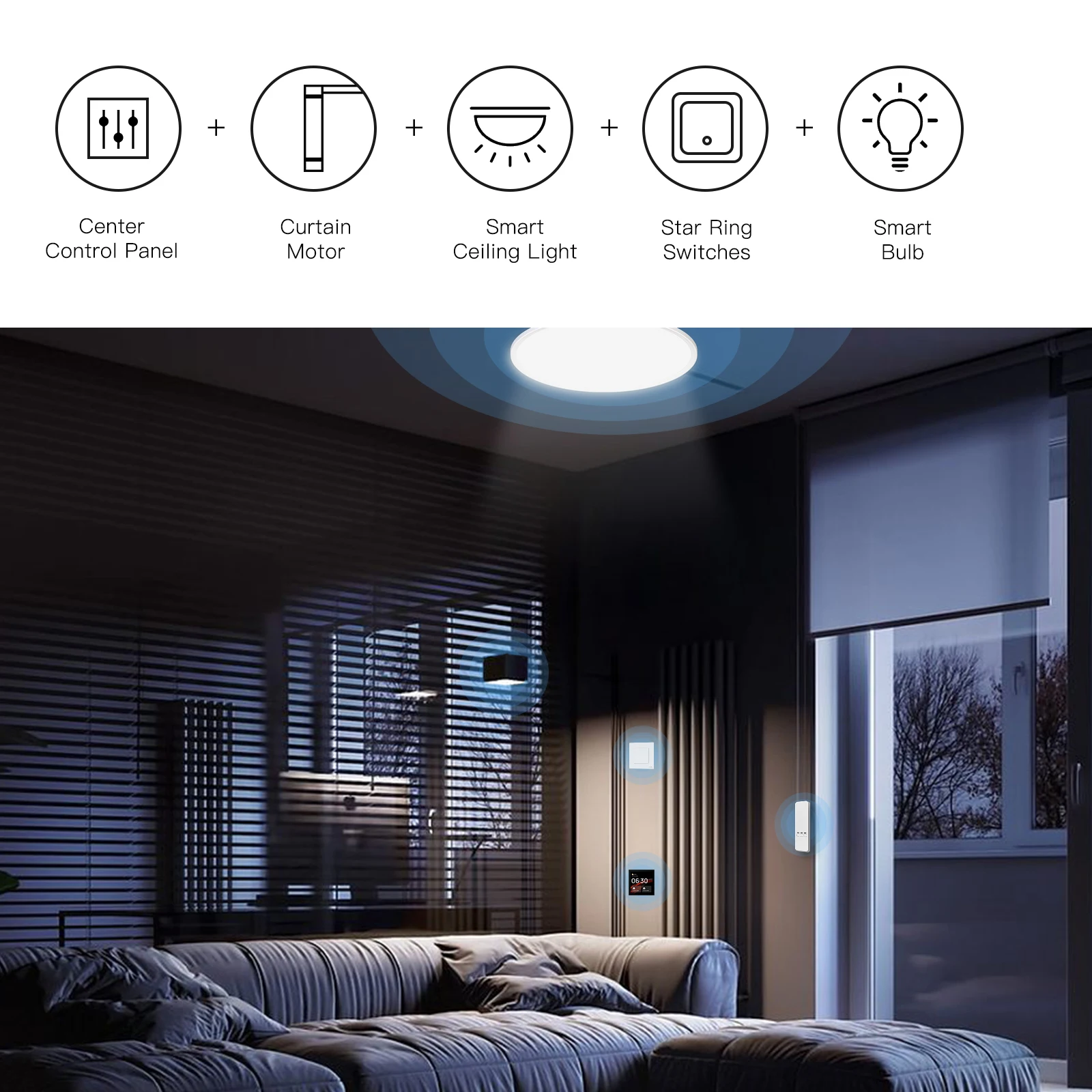 MOES-WiFi Motorizado Cortinas De Rolo De Cadeia,