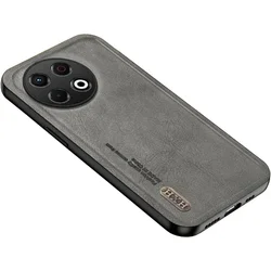 Retro Frosted Leather Magnetic Phone Case with Camera Protection for Tecno Spark 30 5G (Gray)