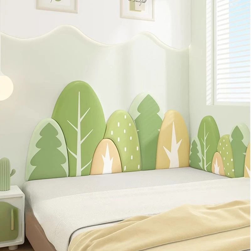 Forest Bed Head Board Headboard Anti-collision Wall Panels Childern Room Decor 3d Wall Stickers Cabecero Cama Tete De Lit