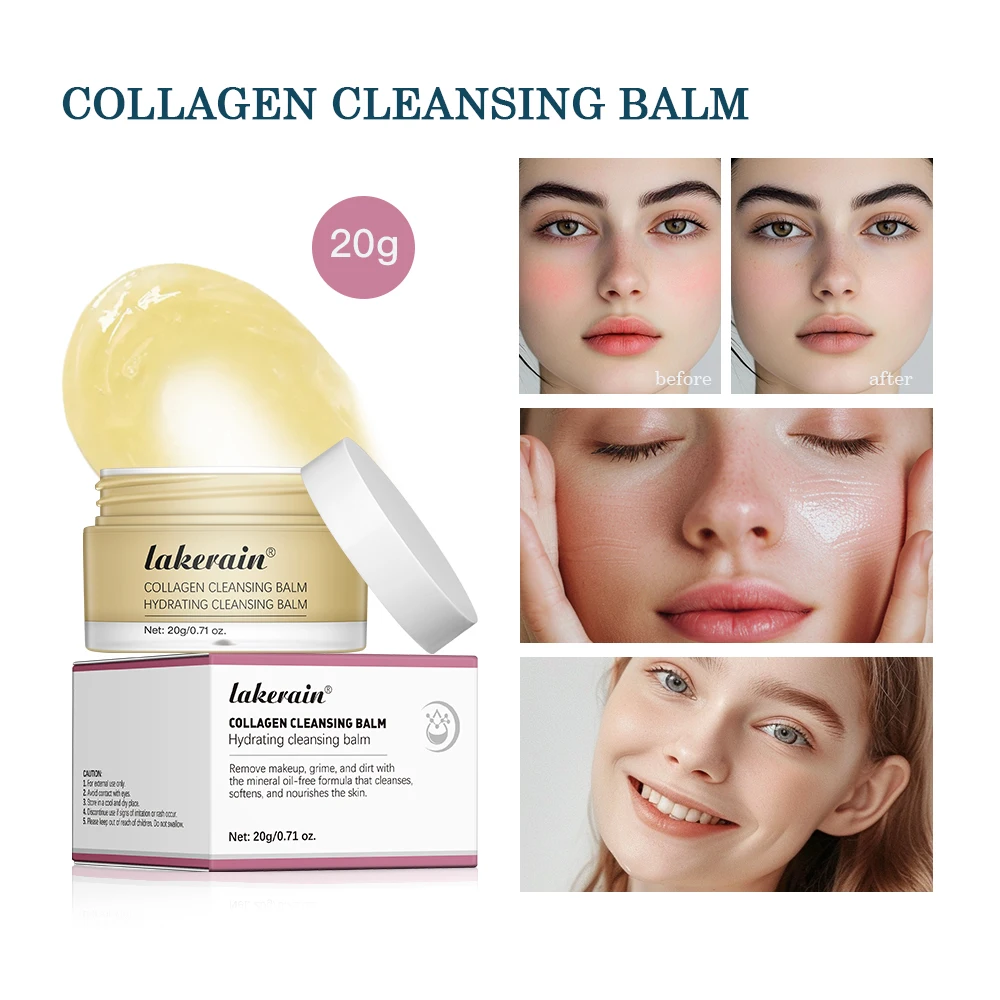 Rose Flavor Collagen Cleansing Balm Nourishing Cream Makeup Remover Mild Non-irritating Moisturizing Non-greasy Cleansing Balm makeup remover cleansing oil
