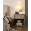 Night Stand Set of 1-2 Nightstands with Drawer Storage Fluted Bed Side Table End Table Large Modern 22.7" Wide Bedside Stand Mid 2