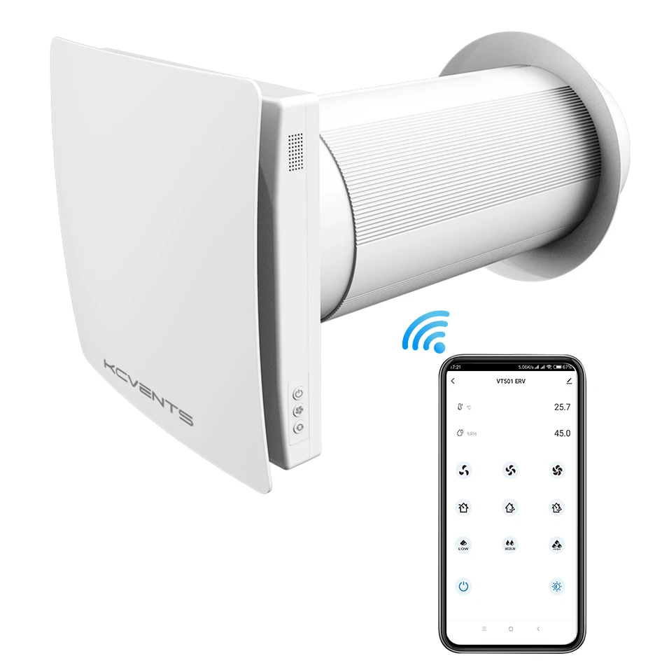 Single Room Heat Recovery Ventilation Wall Mounted Fan Recuperator Wifi  controller Heat Recovery Unit - AliExpress