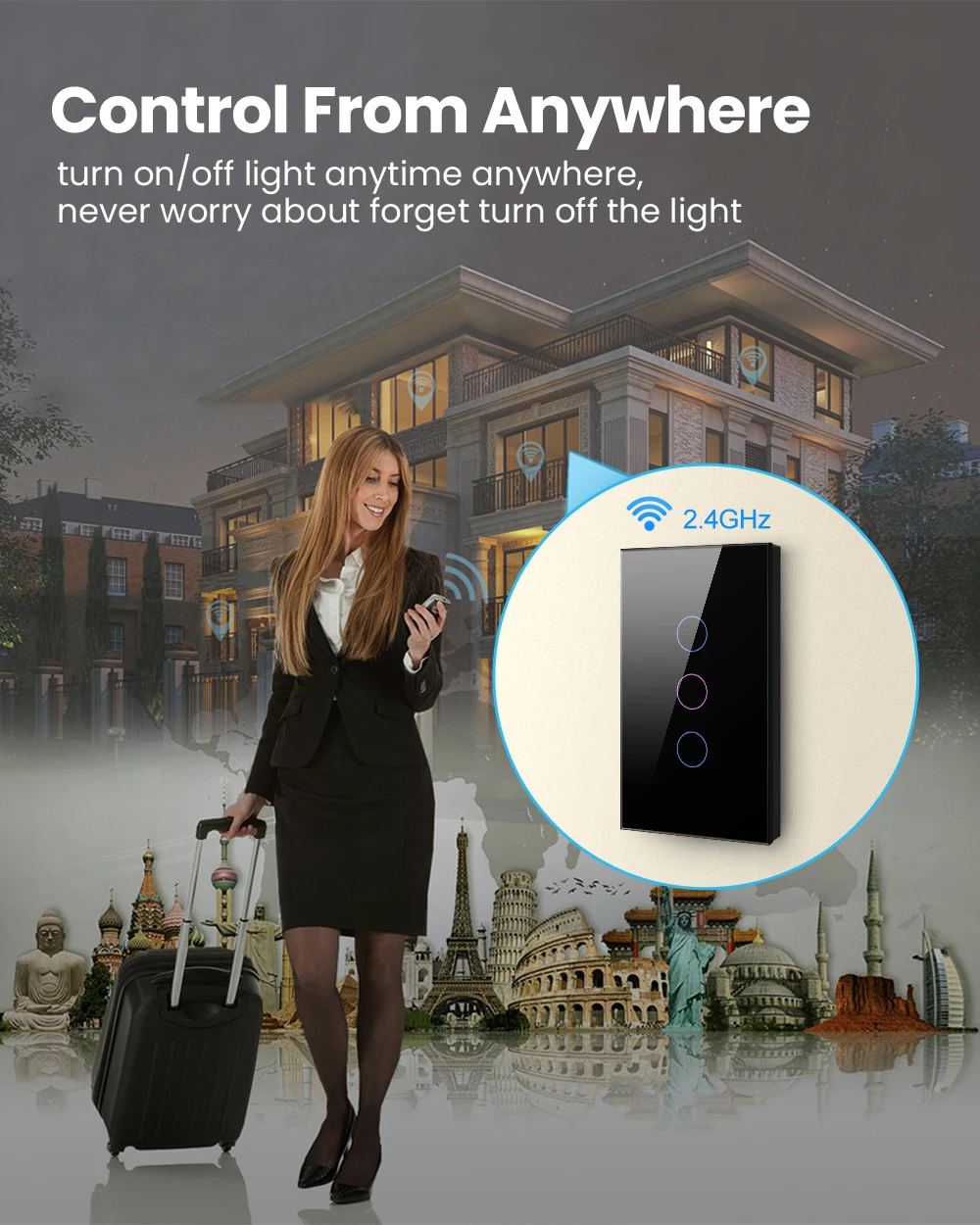 Smart Light Switch AVATTO Tuya WiFi/Zigbee Smart Light Switch Neutral Wire/No Neutral Wire Required Wall Touch Switch Work Alexa Google Home