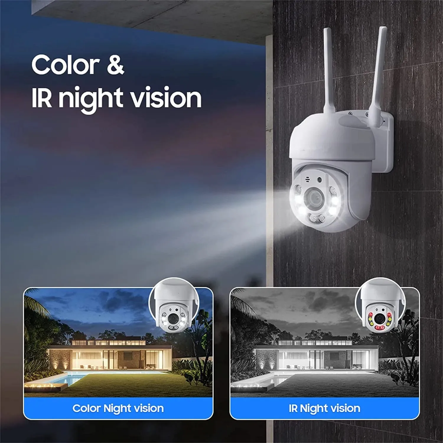 8MP WIFI Surveillance Camera Wireless IP Cameras Outdoor Auto Tracking Color Night Vision 8X Digital Zoom CCTV Security Monitor 4