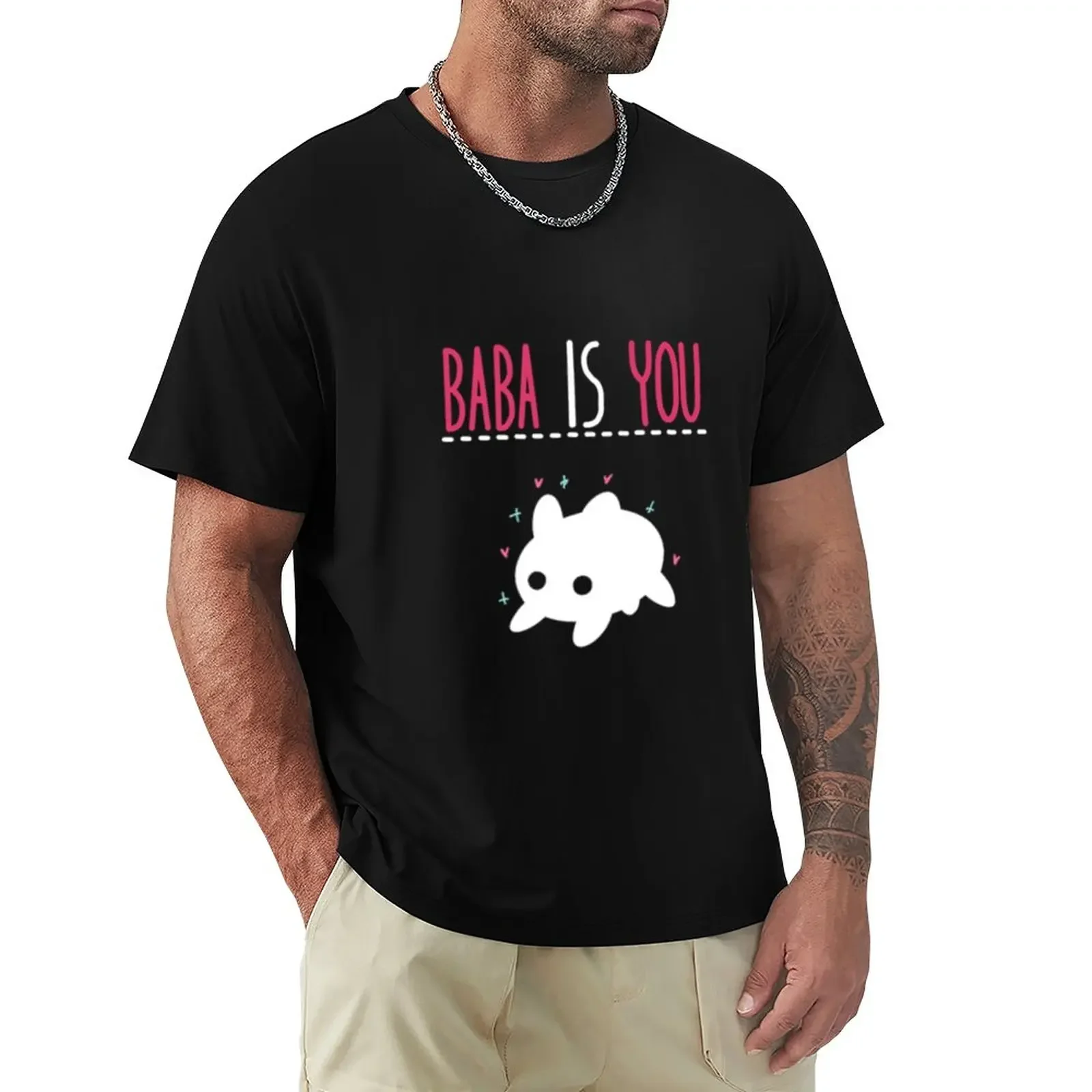 

baba is you T-Shirt boys whites customs design your own heavyweights mens t shirt graphic aesthetic clothes vintage T-shirt men