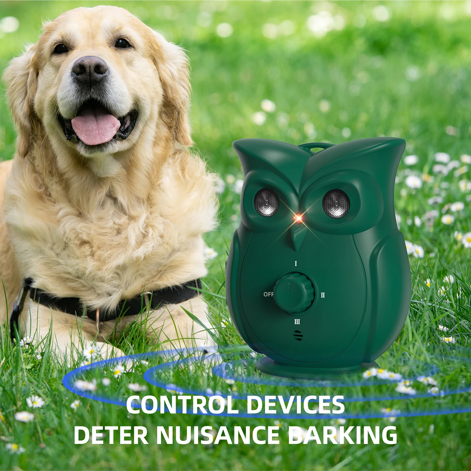 Dual Ultrasonic Dog Barking Control Device Outdoor Rechargeable Dog Barking Deterrent