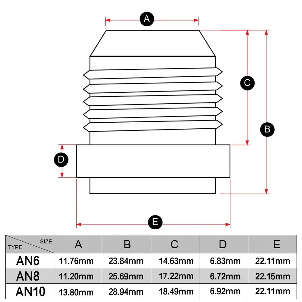 AN6 AN8 AN10 Aluminum Nitrous Hose Fitting Male Billet Straight Male Weld Fitting Adapter Weld Bung