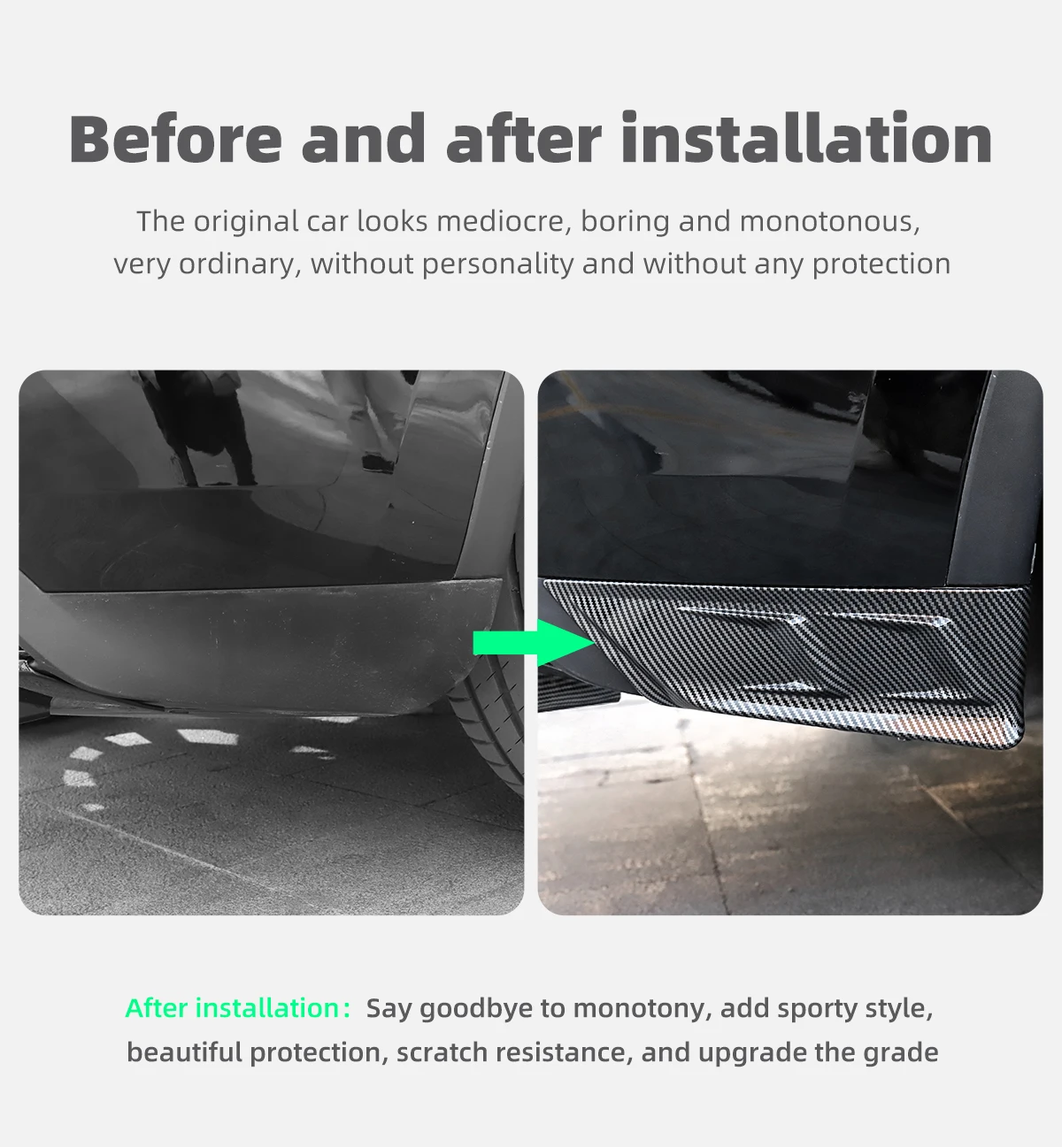 ABS Material Back Lip Corner Modification Anti-scratch Protector Patch For Tesla Model Y 2021-2023