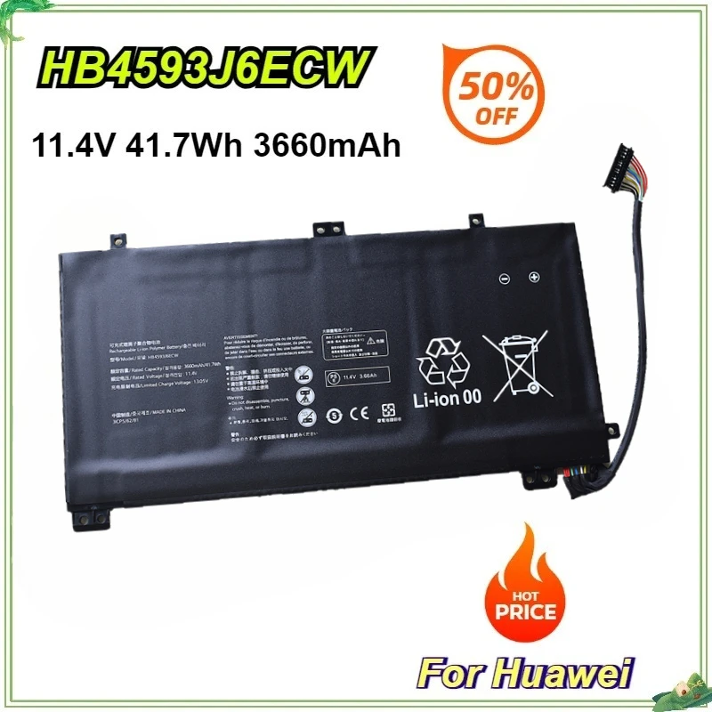 HB4593J6ECW Laptop Battery for Huawei MateBook 13 2020 WRT-W19 WRT-W29 WRT-WX9 I7 HN-W19L 11.4V 41.7Wh 3660mAh Bateria Notebook