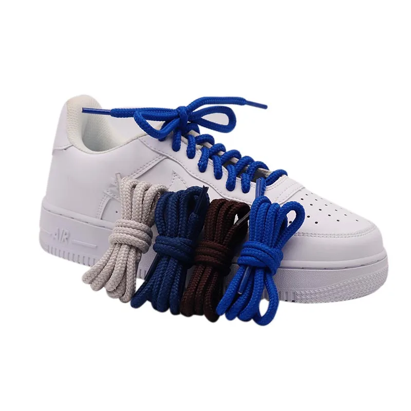 Weiou Laces 6MM Male Shoelaces Plain Color Hoodie Lacets Polyester Round Ropes Tied Tightly Sneaker Accoessory Retail One Pair