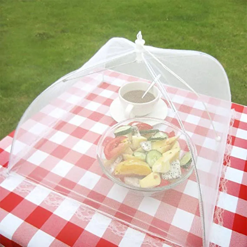 Food Cover Foldable Mesh Fly Anti Mosquito Pop-Up Umbrella Meal Vegetable Fruit Breathable Kitchen Accessories