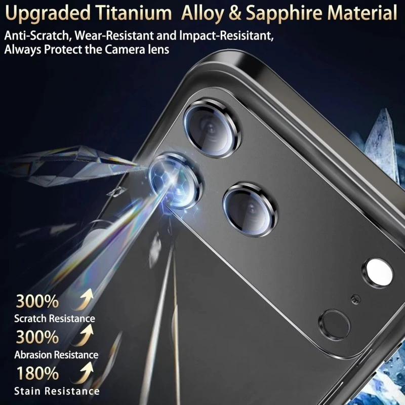 Tempered Glass Frosted Matte Metal Camera Lens Protector with Full Cover