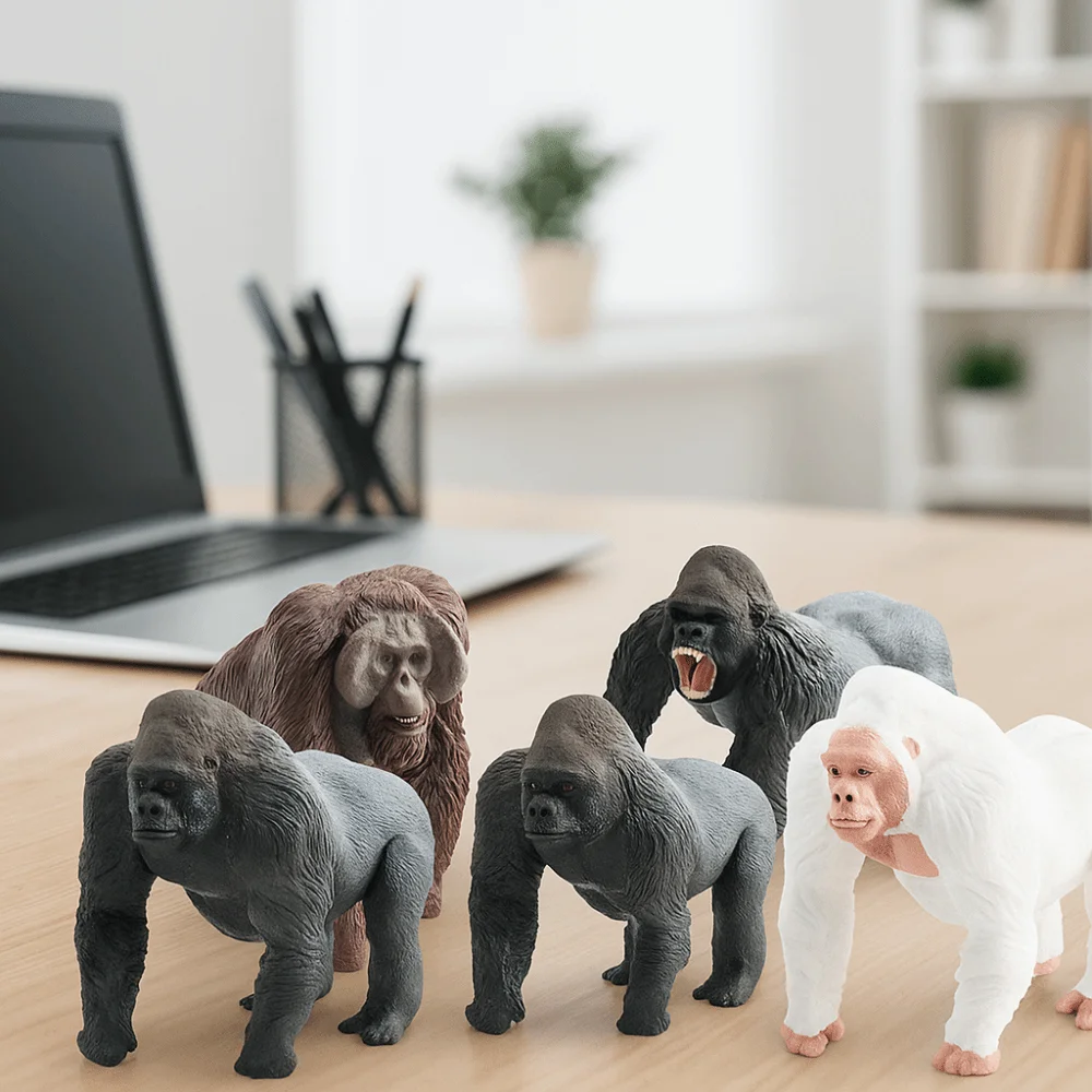 PVC Simulated Solid Animal Model Realistic Statue Simulation Gorilla Animal Toy Sensory Toy Ornament Chimpanzee Action Figure