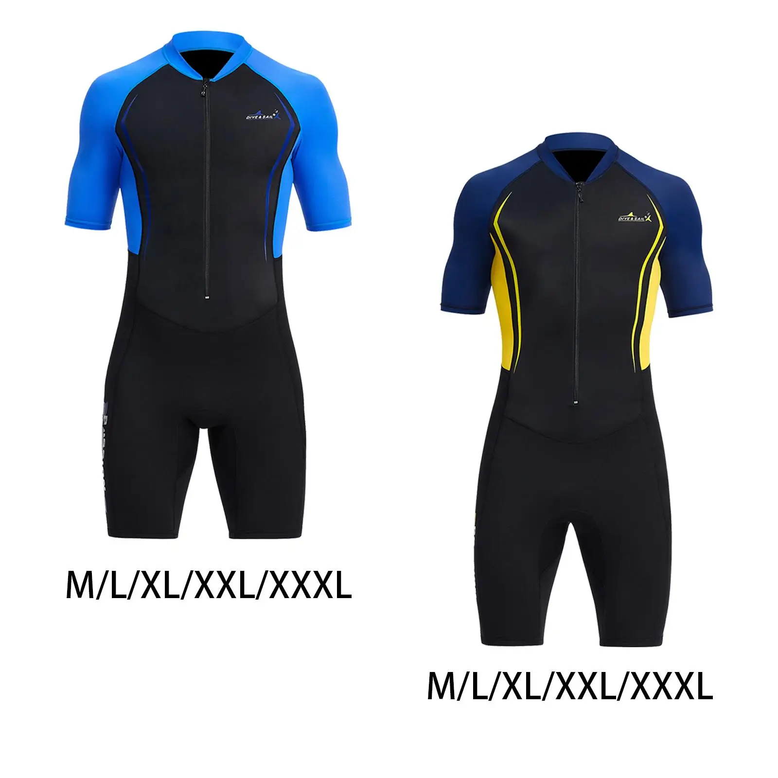 Mens Shorty Wetsuit 1.5mm Sun Protective One Piece Comfort. Easy