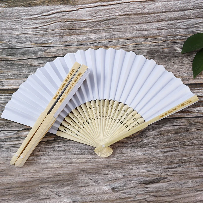 50/30 PCS personalise hand-painted foldable paper fan party wedding supplies gift