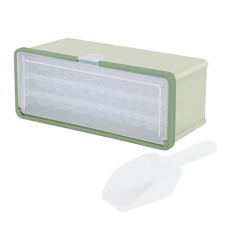 

Large Capacity Ice Tray And Ice Container Set Ice Making Mold With Ice Scoop 3 Layers Ice Cube Fruit Cube Box Easy Removable