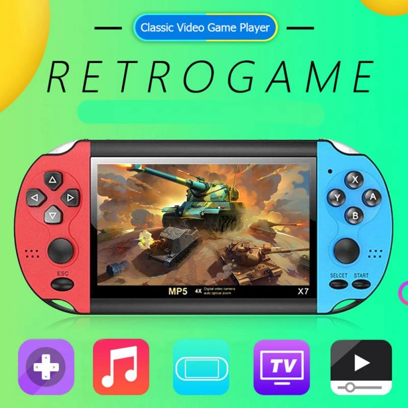 Handheld Game Console 4.3-inch HD Screen MP4 Player Video Game Consoles Retro Portable Game Console Built-in 10000 Classic Game