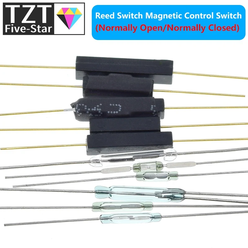 TZT 10 Stück N/O Reed-Schalter Magnetschalter Normalerweise Offen / Normalerweise Geschlossen Magnetischer Konvertierungssensor Induktionsschalter