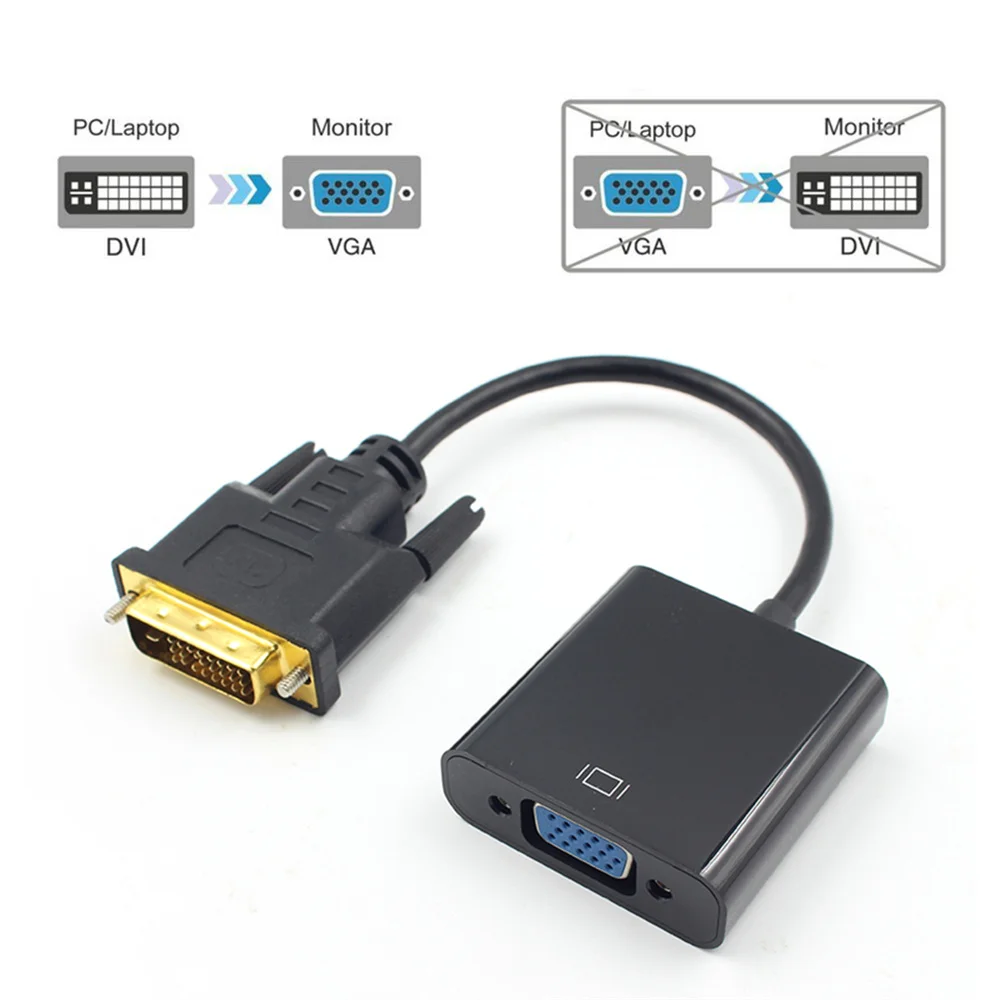 Dvi to Vga 컨버터, 내마모성, 실용적인 가전 컴퓨터, 칩 포함, 편리한 내구성, 1080p, 60hz, 22.8cm