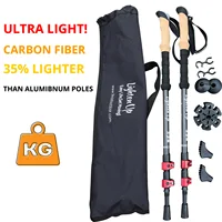 2PCS Climbing Stick трость Ultralight Trekking Poles Carbon Fiber or Aluminum Walking Stick Collapsible Mountaineering Hiking 2