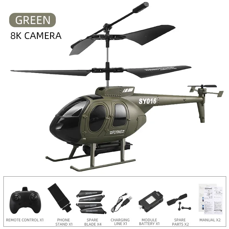 RC 헬리콥터 4CH LED 조명 8K 카메라 고도 유지 원격 조종 헬리콥터 성인용 생일 어린이 선물 장난감