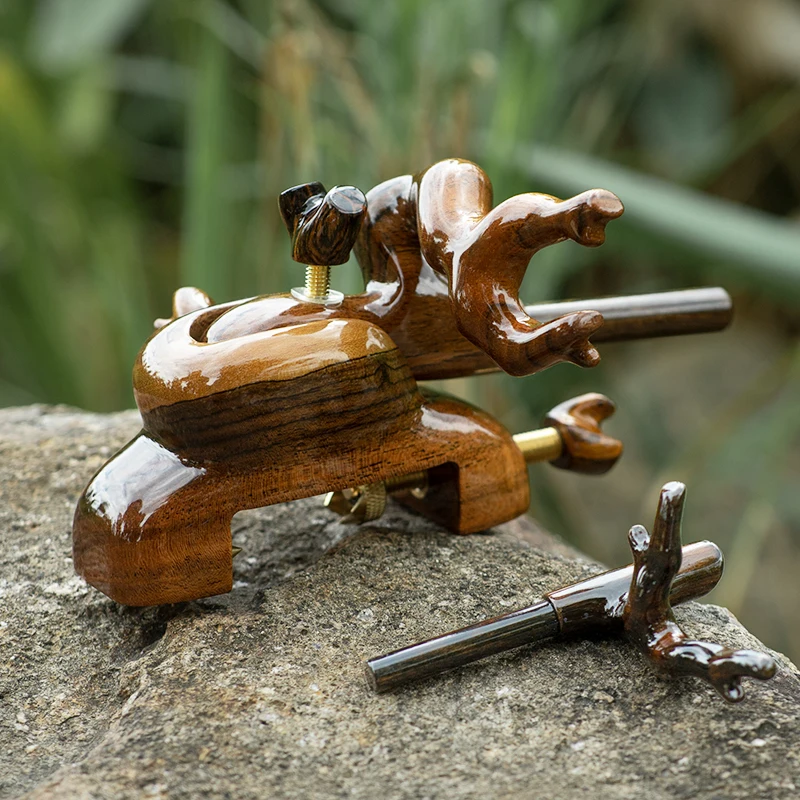 Fishing Rod Holder Adjustable Wooden Rod Fishing Asian element Accessories Bracket Rack Tool