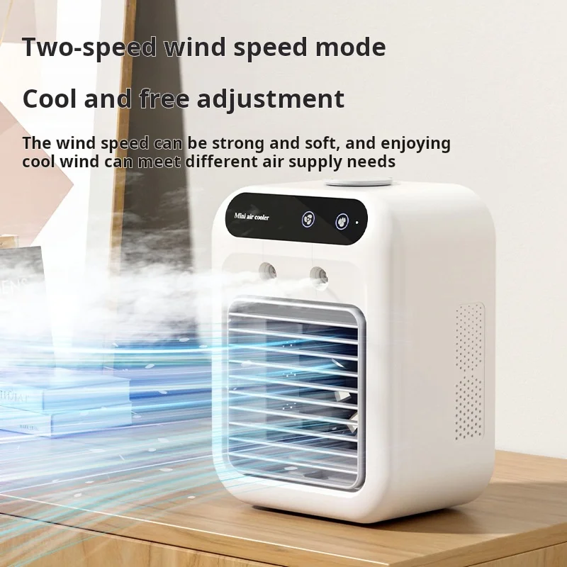 Mini USB Desk Fan Portable Quiet Cool Air Conditioner for Bedroom Home Use with Humidifying Spray Function Tabletop Fan 1