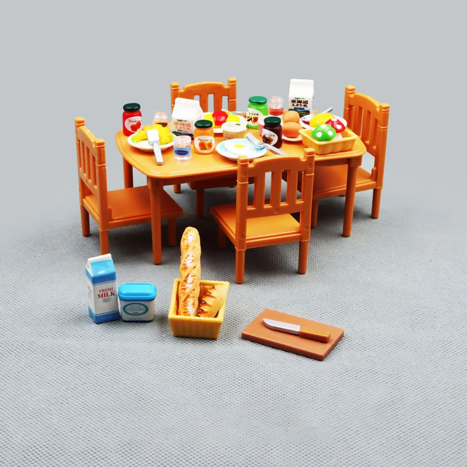 Kitchen Cookware Set Toys 1/12 Montessori Dollhouse Miniature Furniture Food Accessories Reindeer Mystery Box For Christmas Gift doll house toys dollhouse furniture set