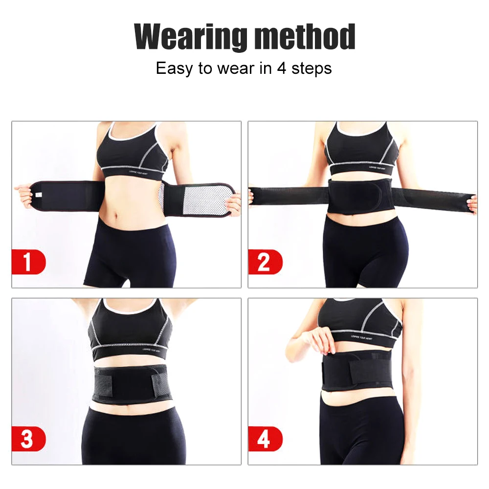 Back Brace Lumbar Support Belt Waist Support Belt Back Support Belt Adjustable Waist Tourmaline Self heating Magnetic Therapy Back Waist Support Belt Lumbar Brace Massage Band Health Care