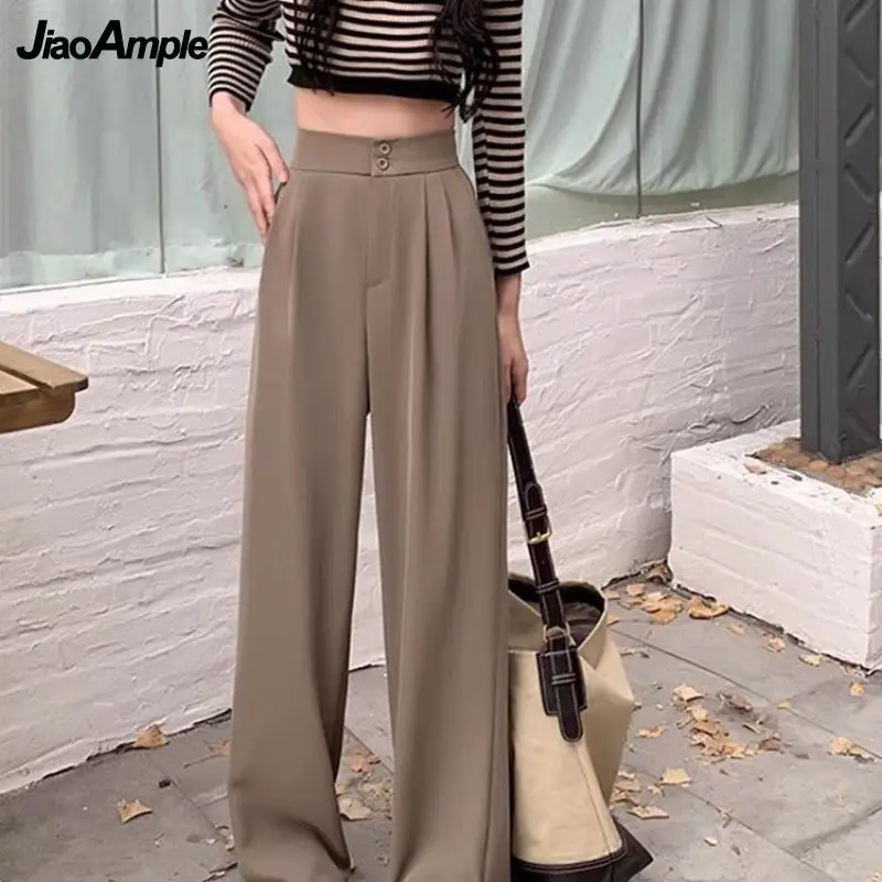 Women's Autumn Fashion Fake Two Piece Hoodie Sweater +Wide Leg Pants Suit Korean Elegant Tracksuit Female New Chic Matching Set