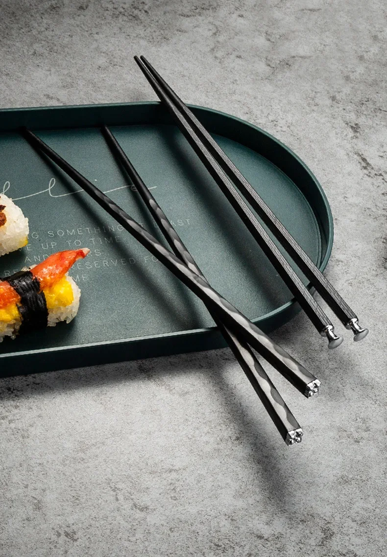 5 Paar hochwertige japanische rutschfeste Essstäbchen, koreanische Essstäbchen für Zuhause, Hotel, Restaurant, tragbar, gesunde Essstäbchen für Sushi – Detail 2